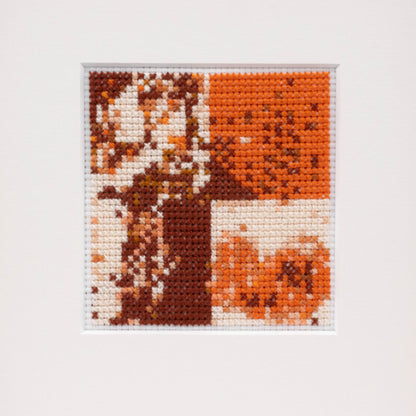 "Orange Monochrome" Framed Cross-Stitch