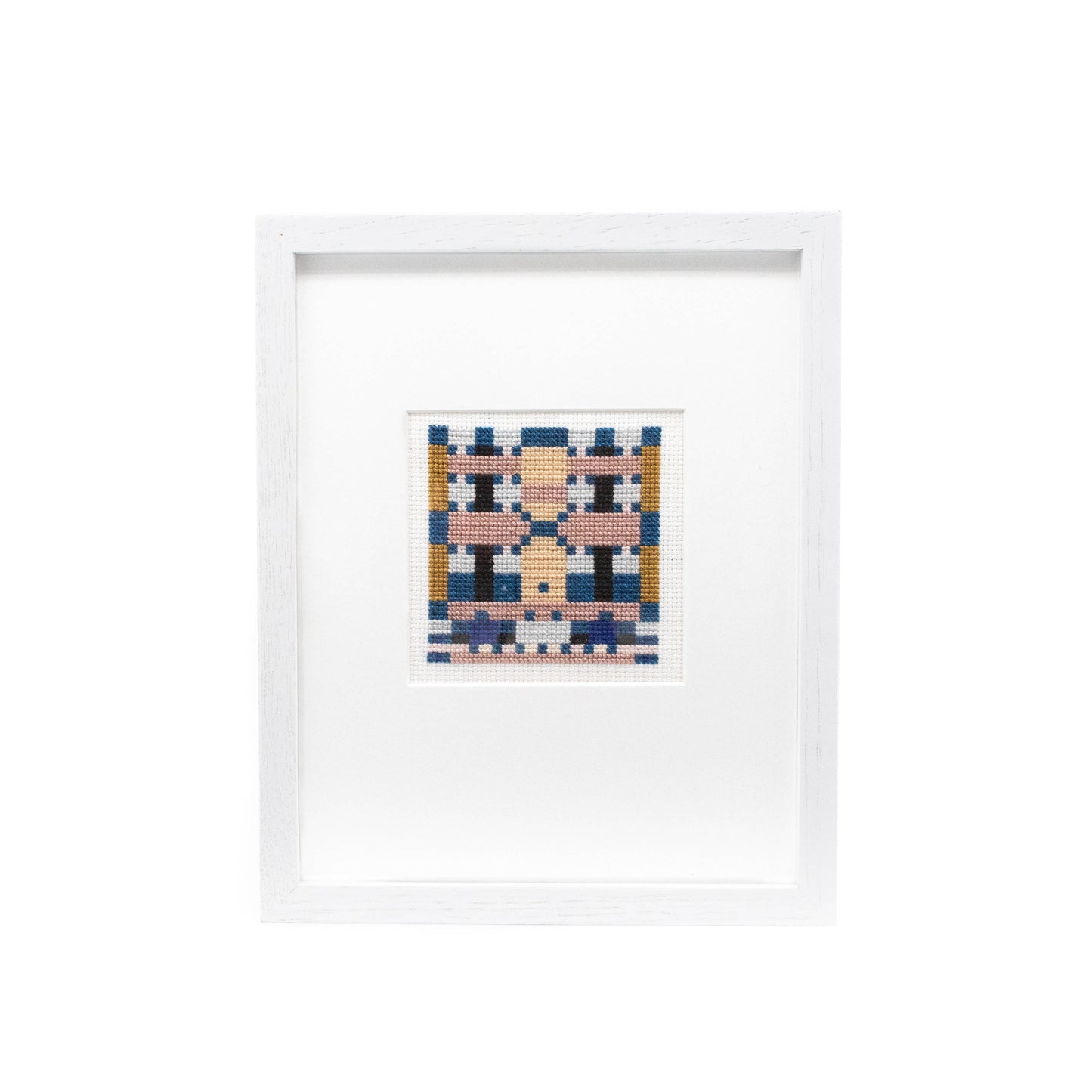 "Free Form IV" Teal & Rose Cross-Stitch