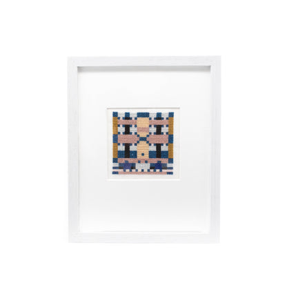 "Free Form IV" Teal & Rose Cross-Stitch