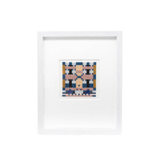 "Free Form IV" Teal & Rose Cross-Stitch