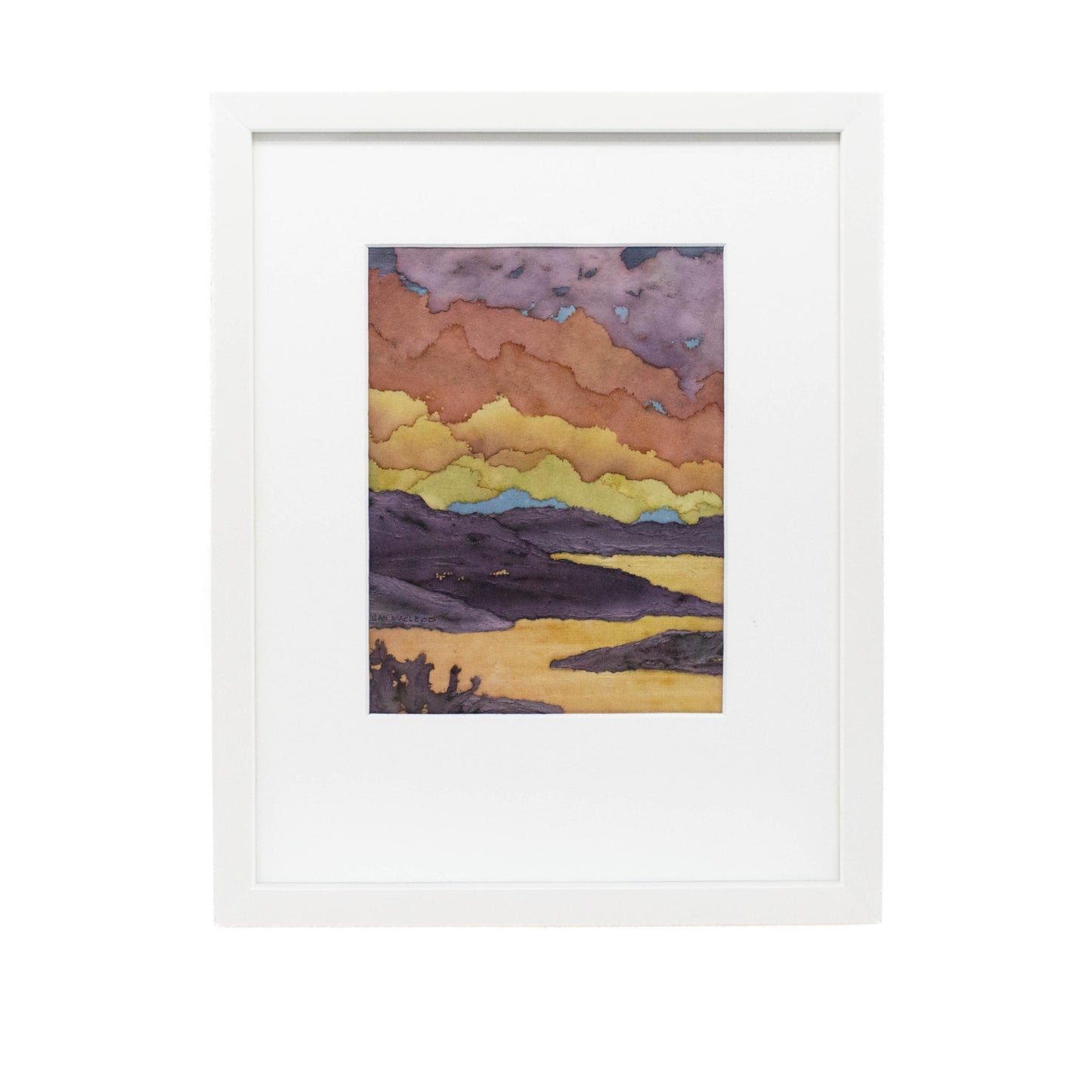 Sunset Over English Bay - Framed Paper Collage