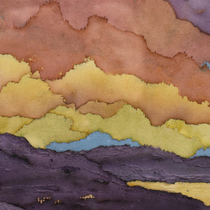 Sunset Over English Bay - Framed Paper Collage