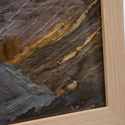 'Rock Face' Collage -Pale Wooden Frame