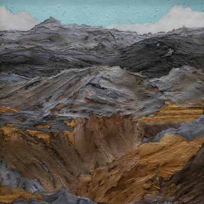 'Rock Face' Collage -Pale Wooden Frame