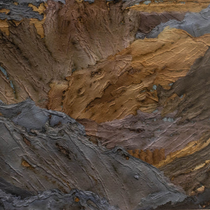 'Rock Face' Collage -Pale Wooden Frame