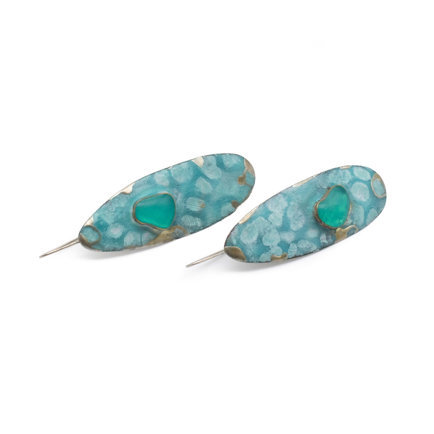 Oval Enamel Earrings
