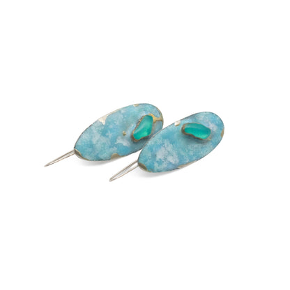 Oval Enamel Earrings