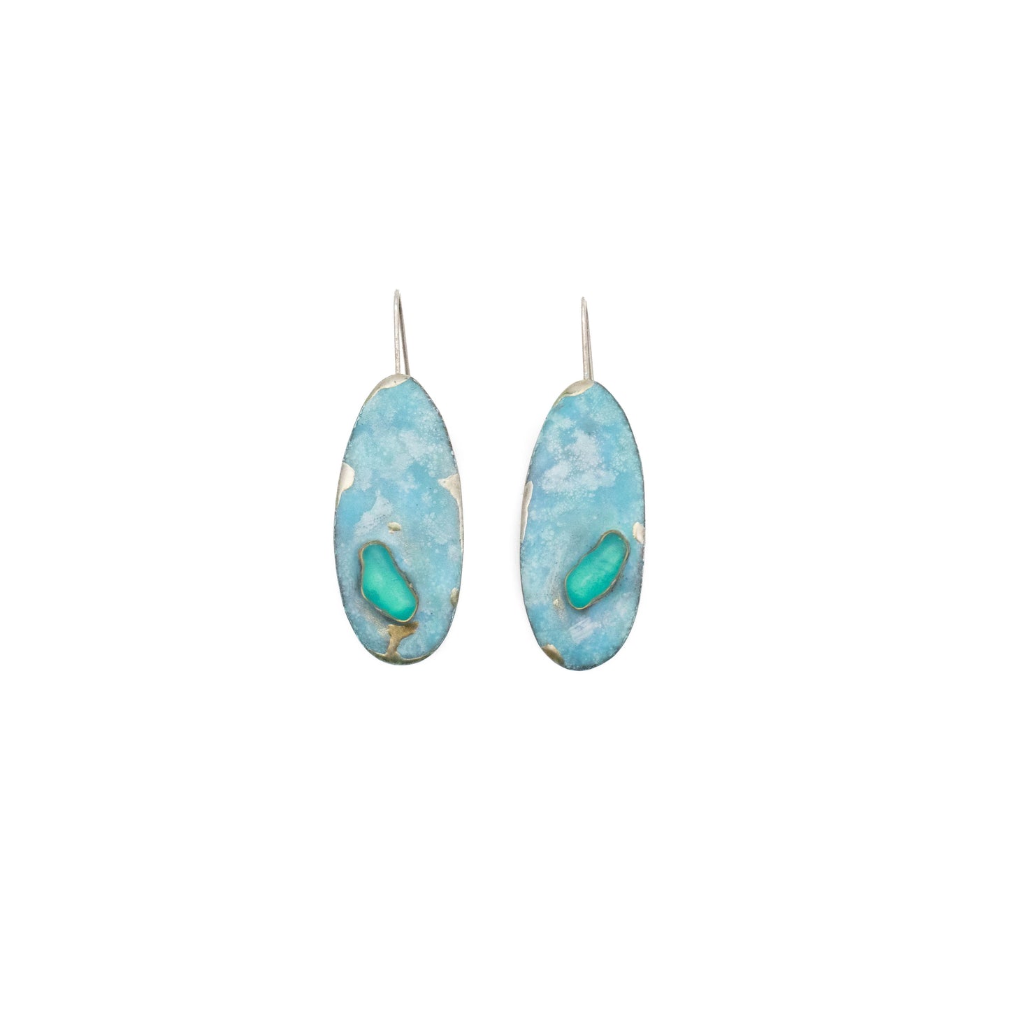 Oval Enamel Earrings
