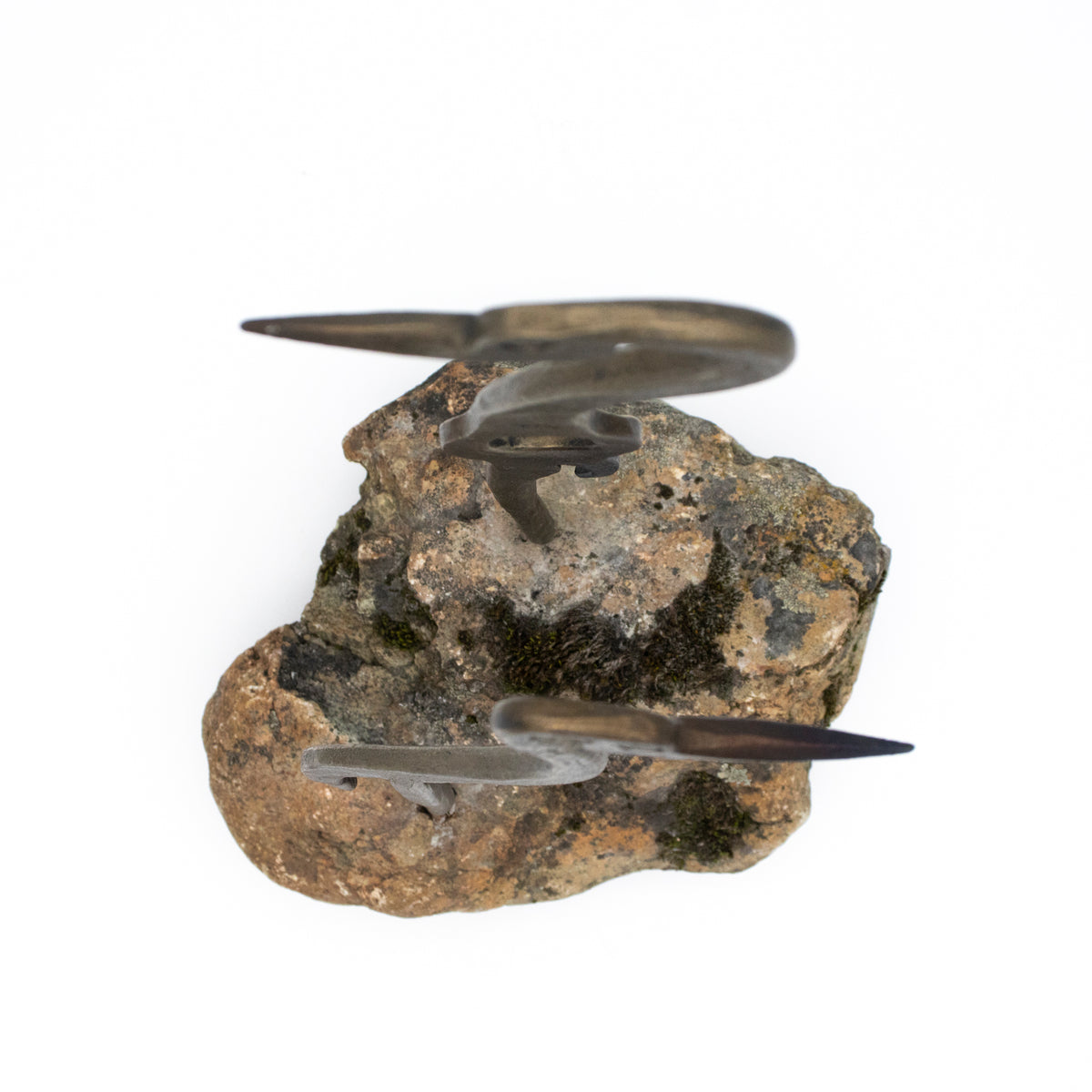 Cranes Sculpture on Rock