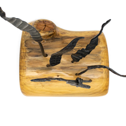 Seaweed and Seahorse Sculpture on Wood