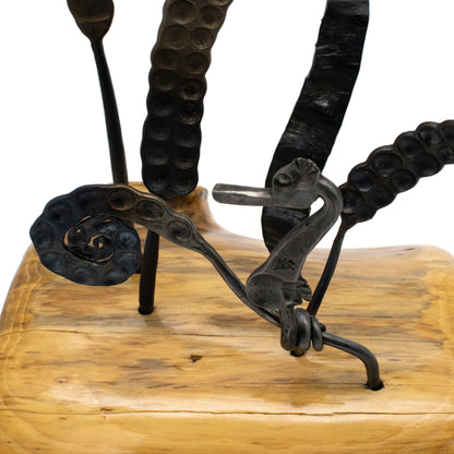 Seaweed and Seahorse Sculpture on Wood