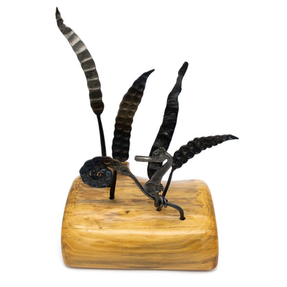 Seaweed and Seahorse Sculpture on Wood