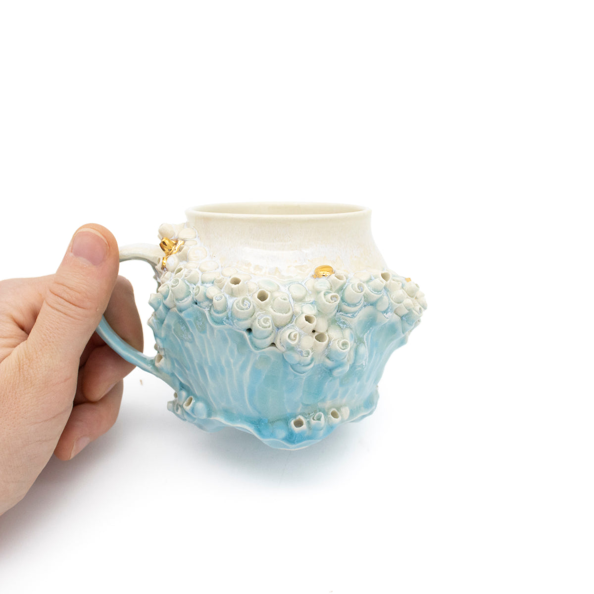 Teacup in Blue with Gold