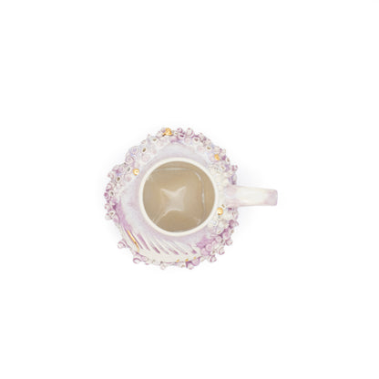 Bones Teacup in Lavender with Gold