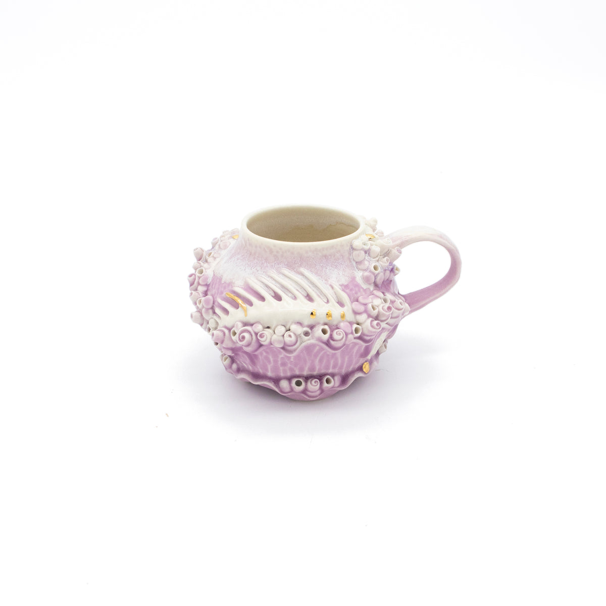 Bones Teacup in Lavender with Gold