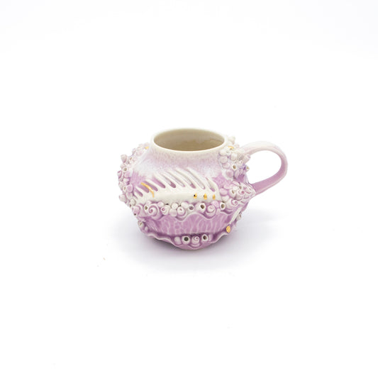 Bones Teacup in Lavender with Gold