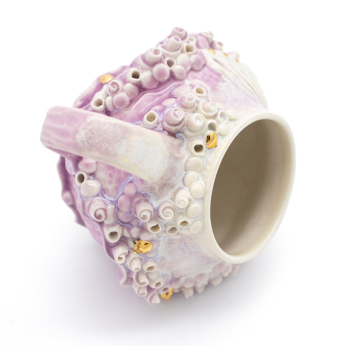 Bones Teacup in Lavender with Gold