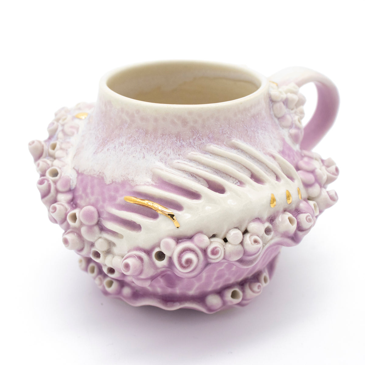 Bones Teacup in Lavender with Gold