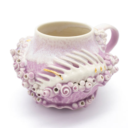 Bones Teacup in Lavender with Gold