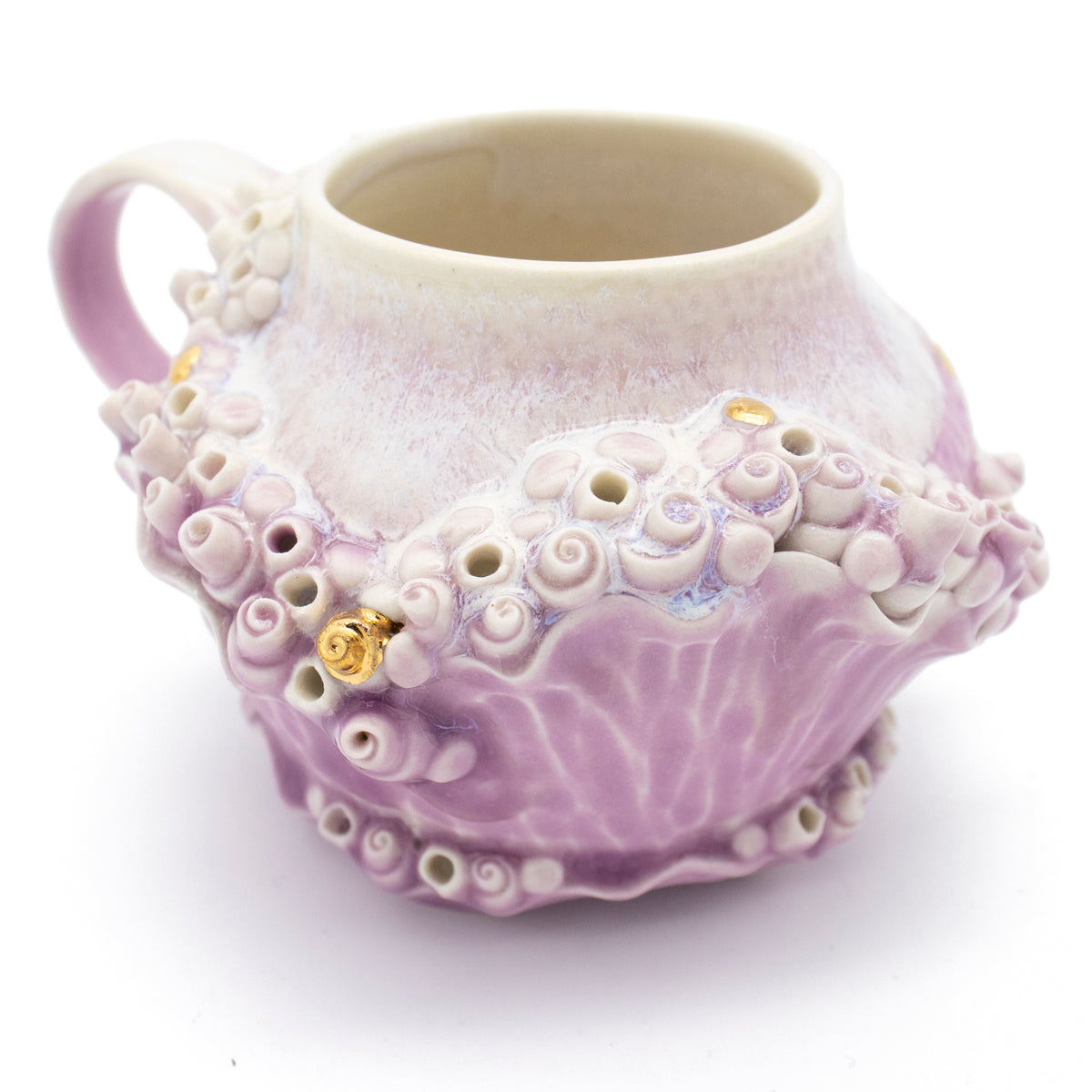 Bones Teacup in Lavender with Gold
