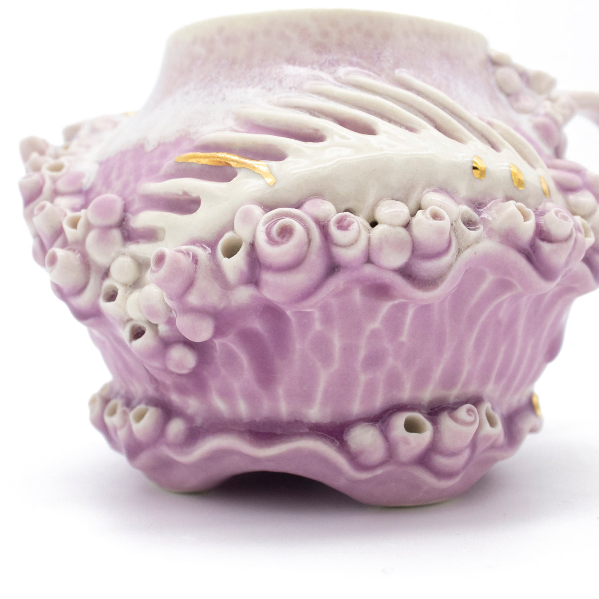 Bones Teacup in Lavender with Gold