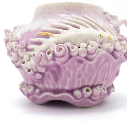 Bones Teacup in Lavender with Gold