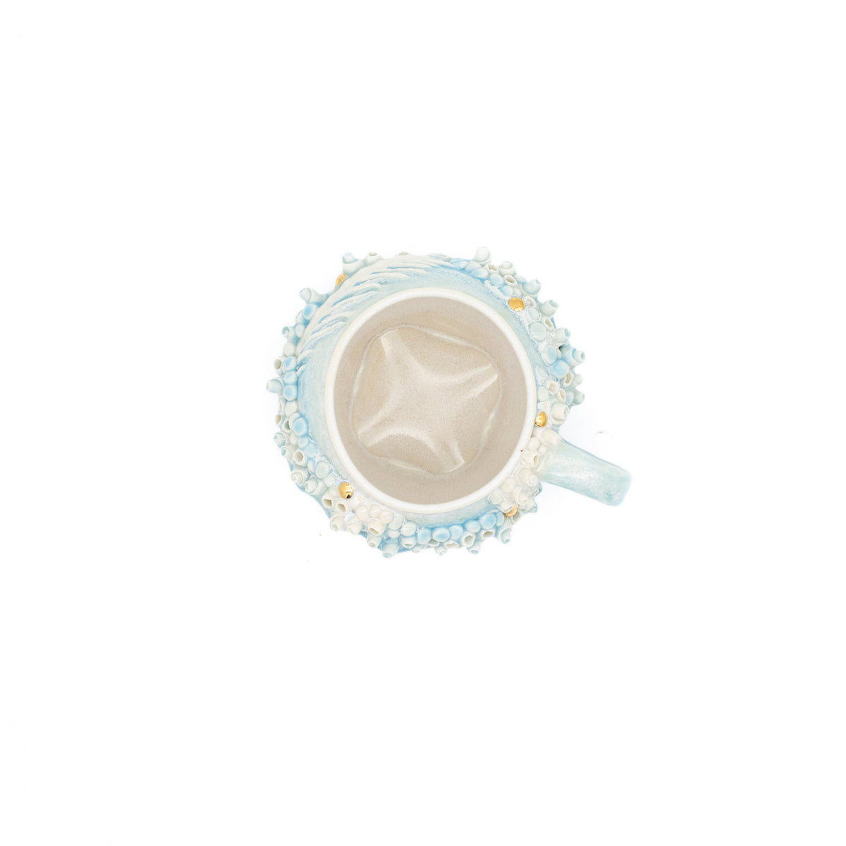 Bones Teacup in Blue with Gold