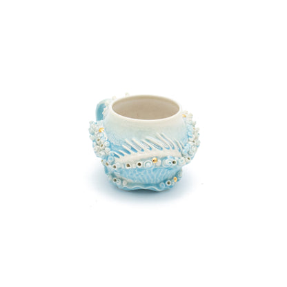Bones Teacup in Blue with Gold
