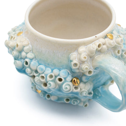 Bones Teacup in Blue with Gold