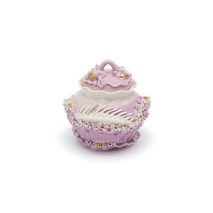 Bones Sugar Pot in Lavender with Gold