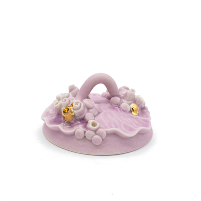 Bones Sugar Pot in Lavender with Gold