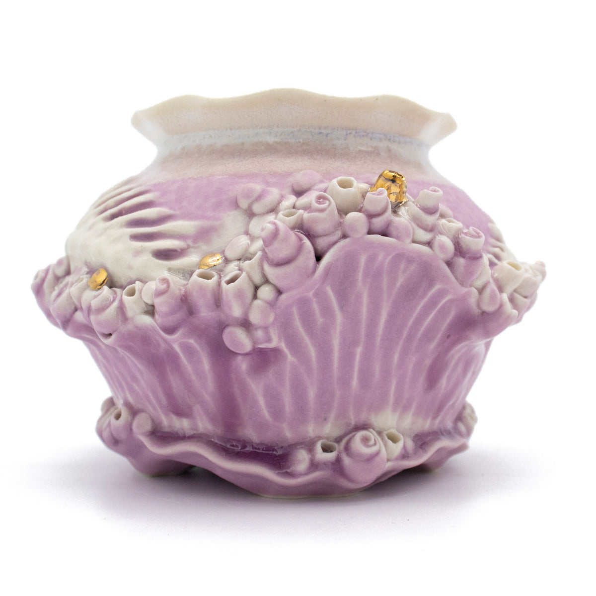 Bones Sugar Pot in Lavender with Gold