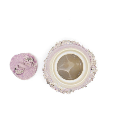 Sugar Pot in Lavender with White Gold