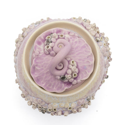 Sugar Pot in Lavender with White Gold