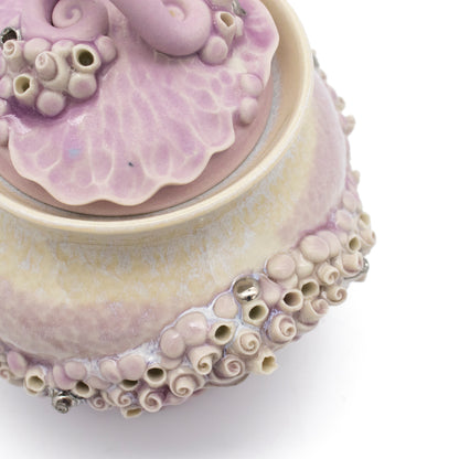 Sugar Pot in Lavender with White Gold