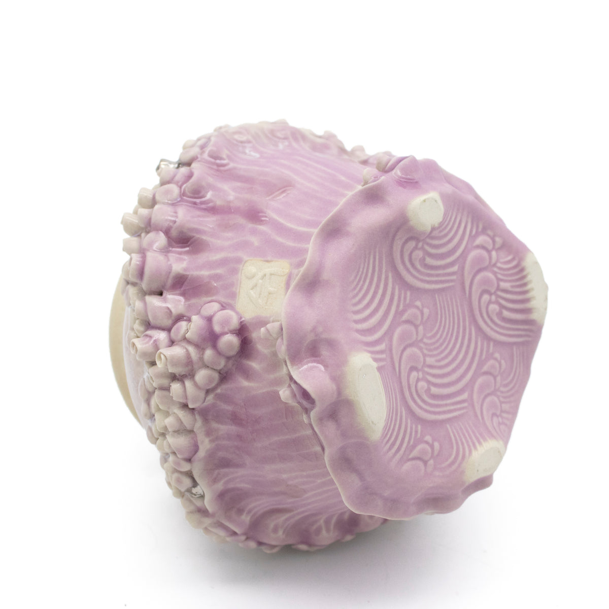 Sugar Pot in Lavender with White Gold