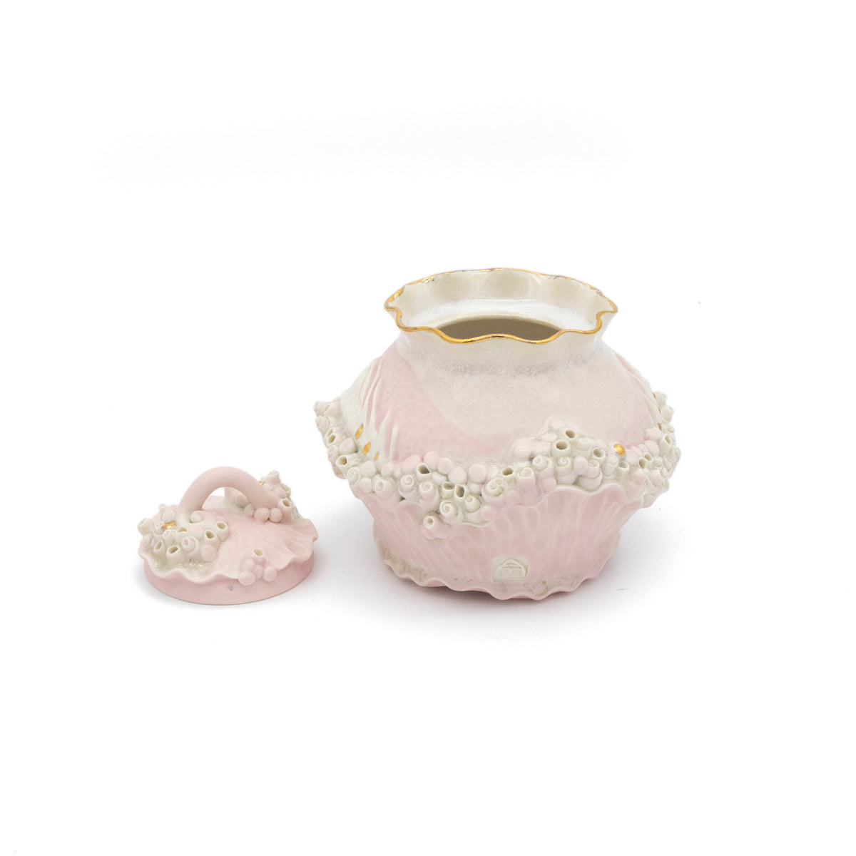 Bones Sugar Pot in Rose with Gold