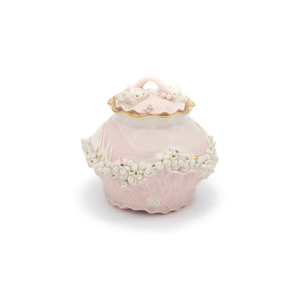 Bones Sugar Pot in Rose with Gold