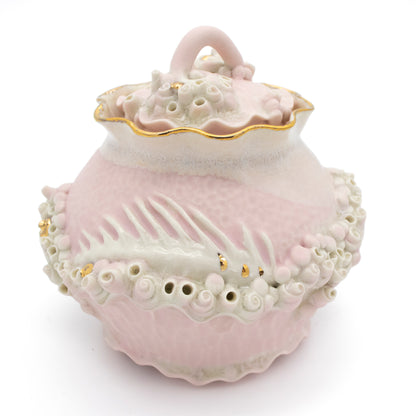 Bones Sugar Pot in Rose with Gold