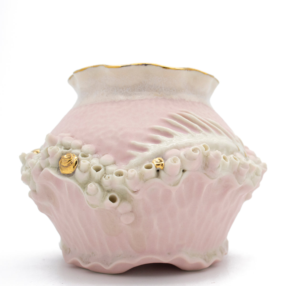 Bones Sugar Pot in Rose with Gold