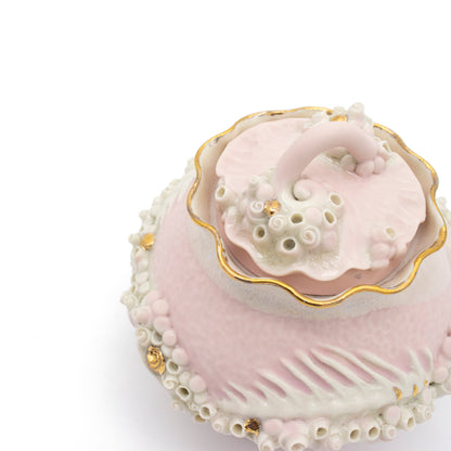 Bones Sugar Pot in Rose with Gold