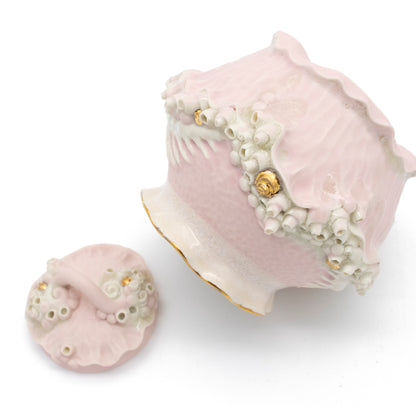 Bones Sugar Pot in Rose with Gold