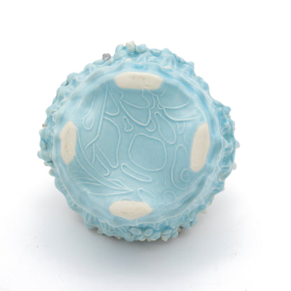 Sugar Pot in Blue with White Gold