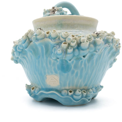 Sugar Pot in Blue with White Gold