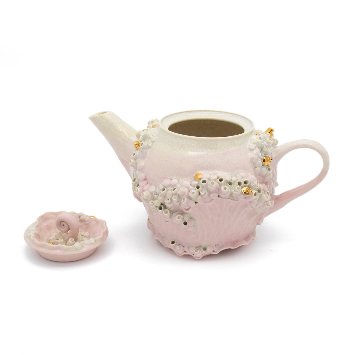 Teapot in Rose with Gold