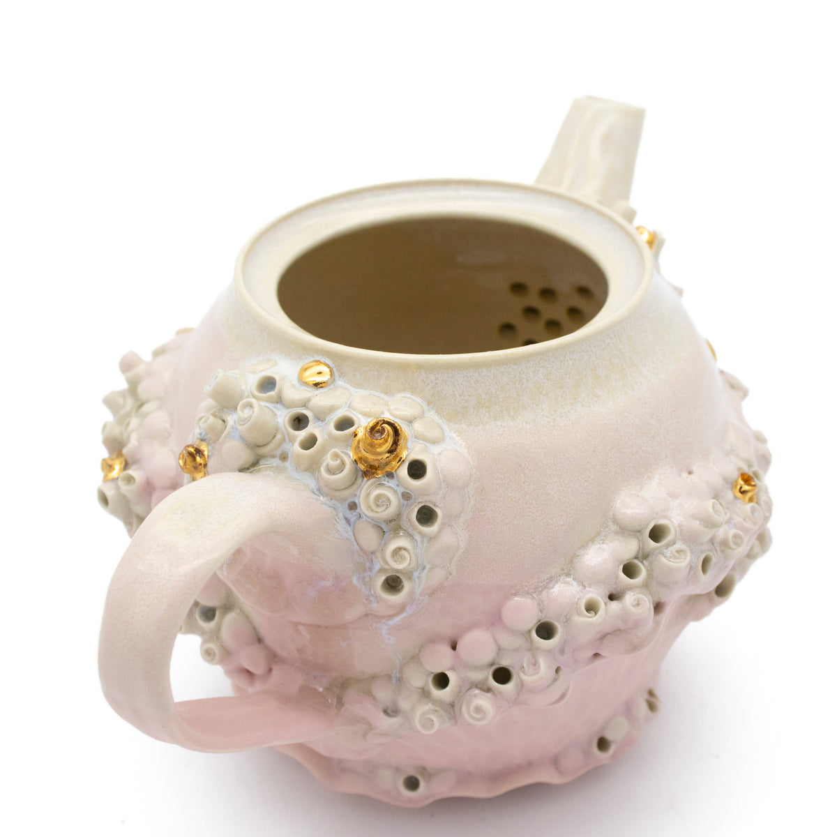 Teapot in Rose with Gold