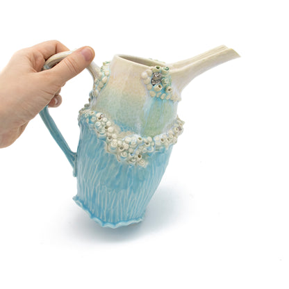 Ewer in Blue with White Gold