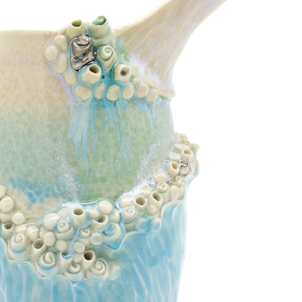 Ewer in Blue with White Gold