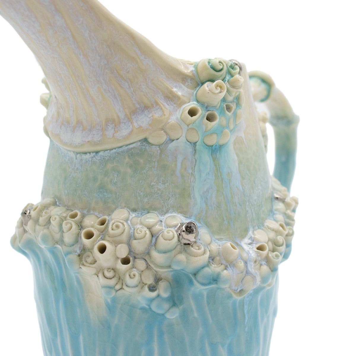 Ewer in Blue with White Gold