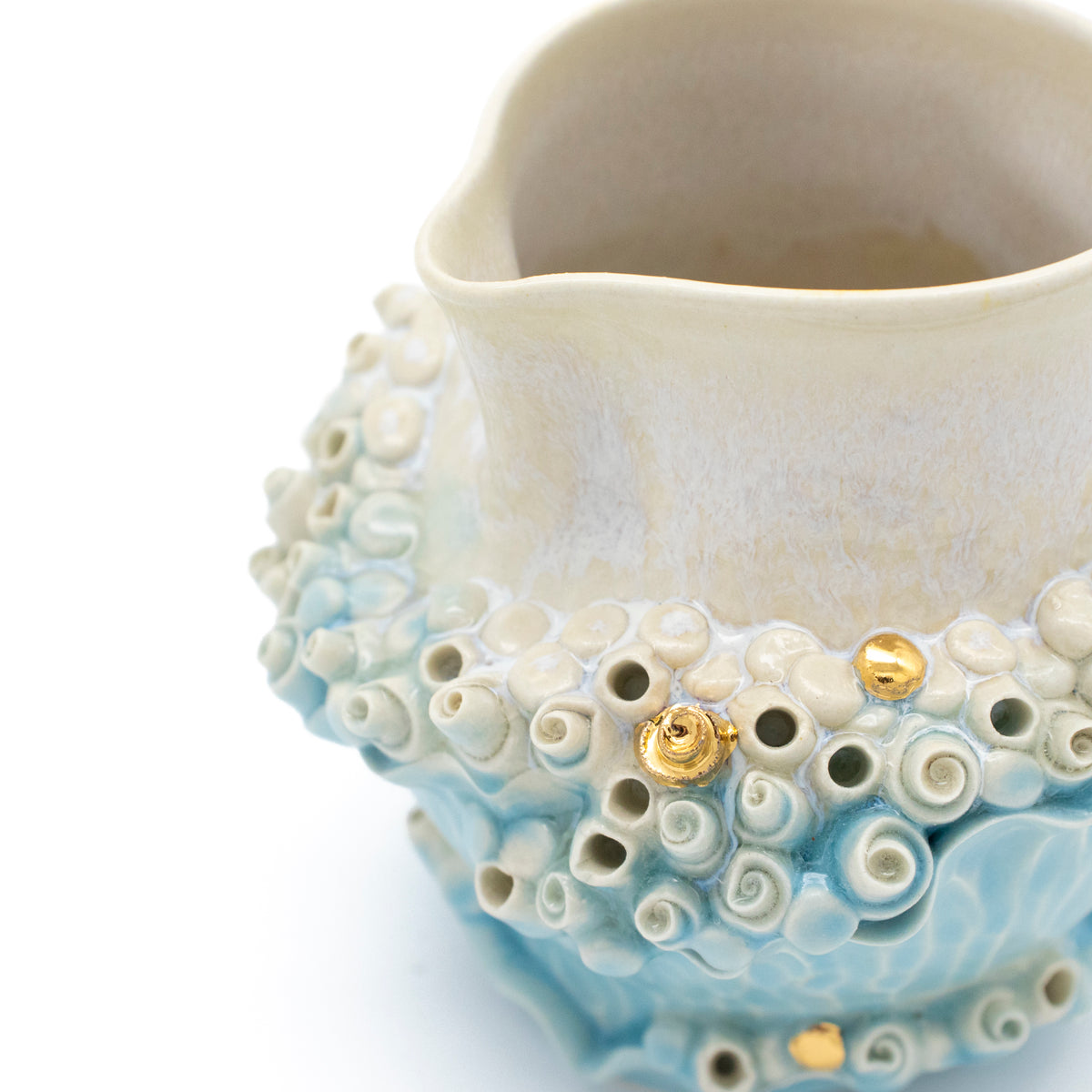 Pitcher in Blue with Gold